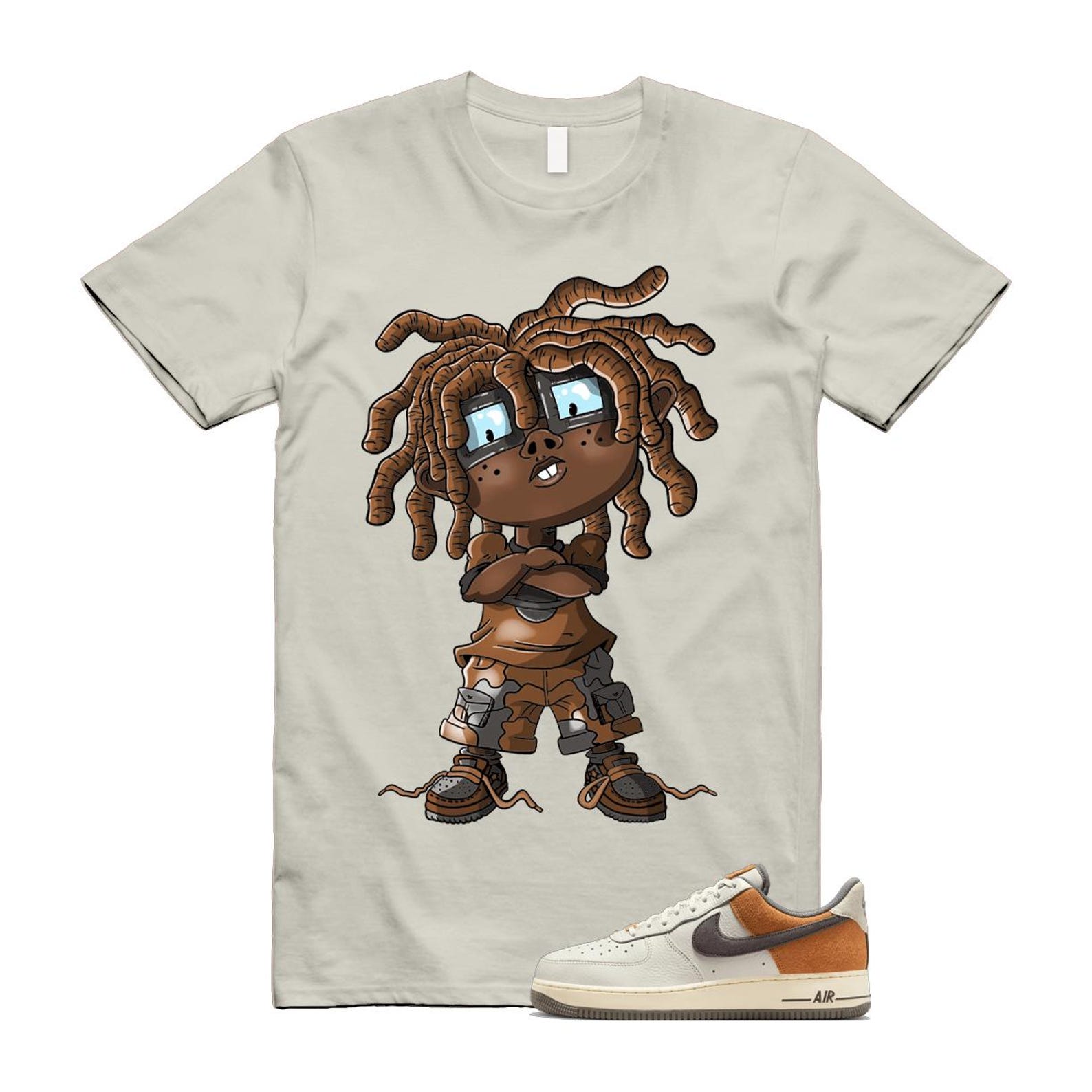 Air Force 1 Phantom Copper Moon Coconut Milk Flat Pewter T Shirt Match CHONGO IB7718-030 T-Shirt, Sneaker Match Tee