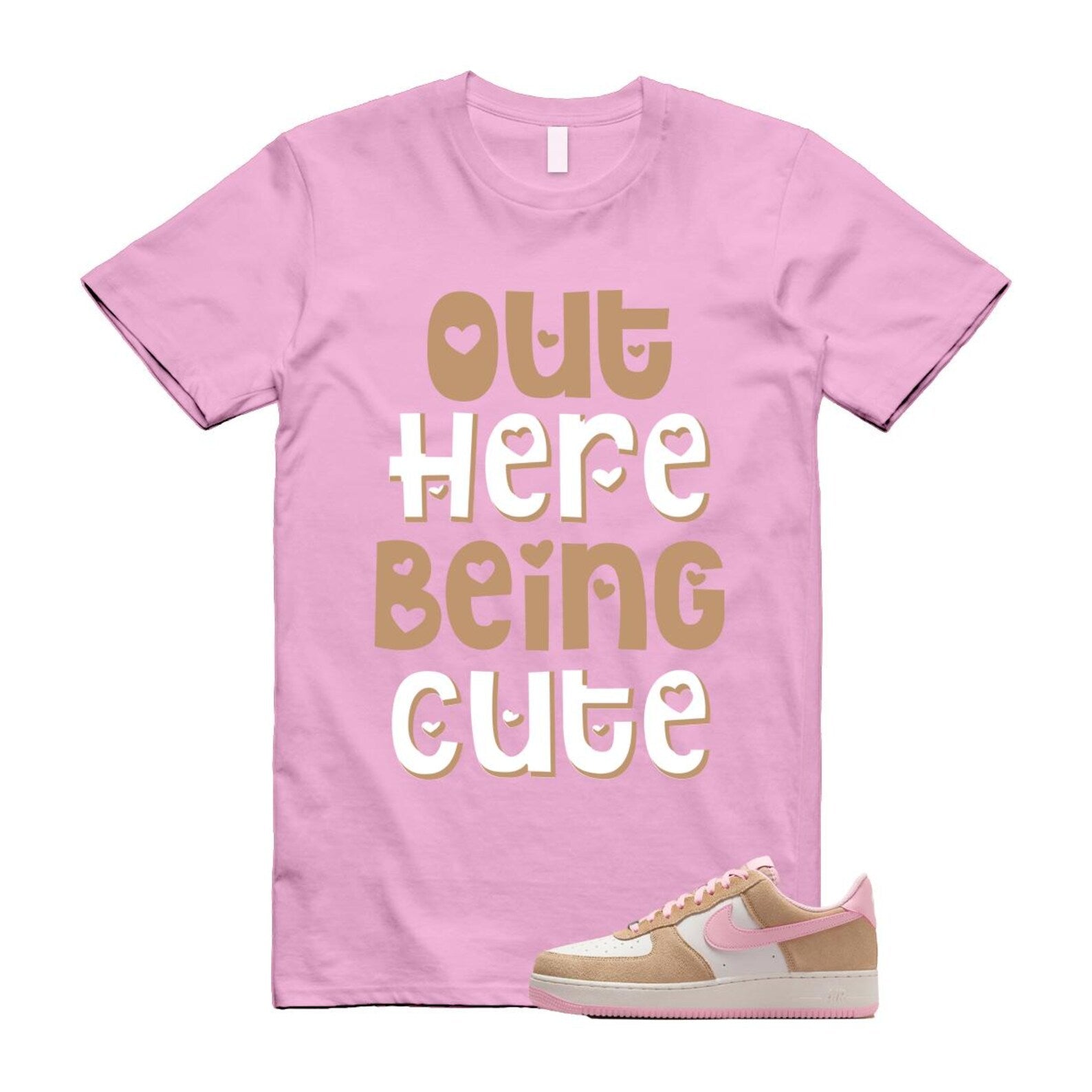 Air Force 1 Rattan Pink Hemp Phantom Medium Soft Low '07 LV8 T Shirt Match OHBC FQ8714-202 T-Shirt, Sneaker Match Tee