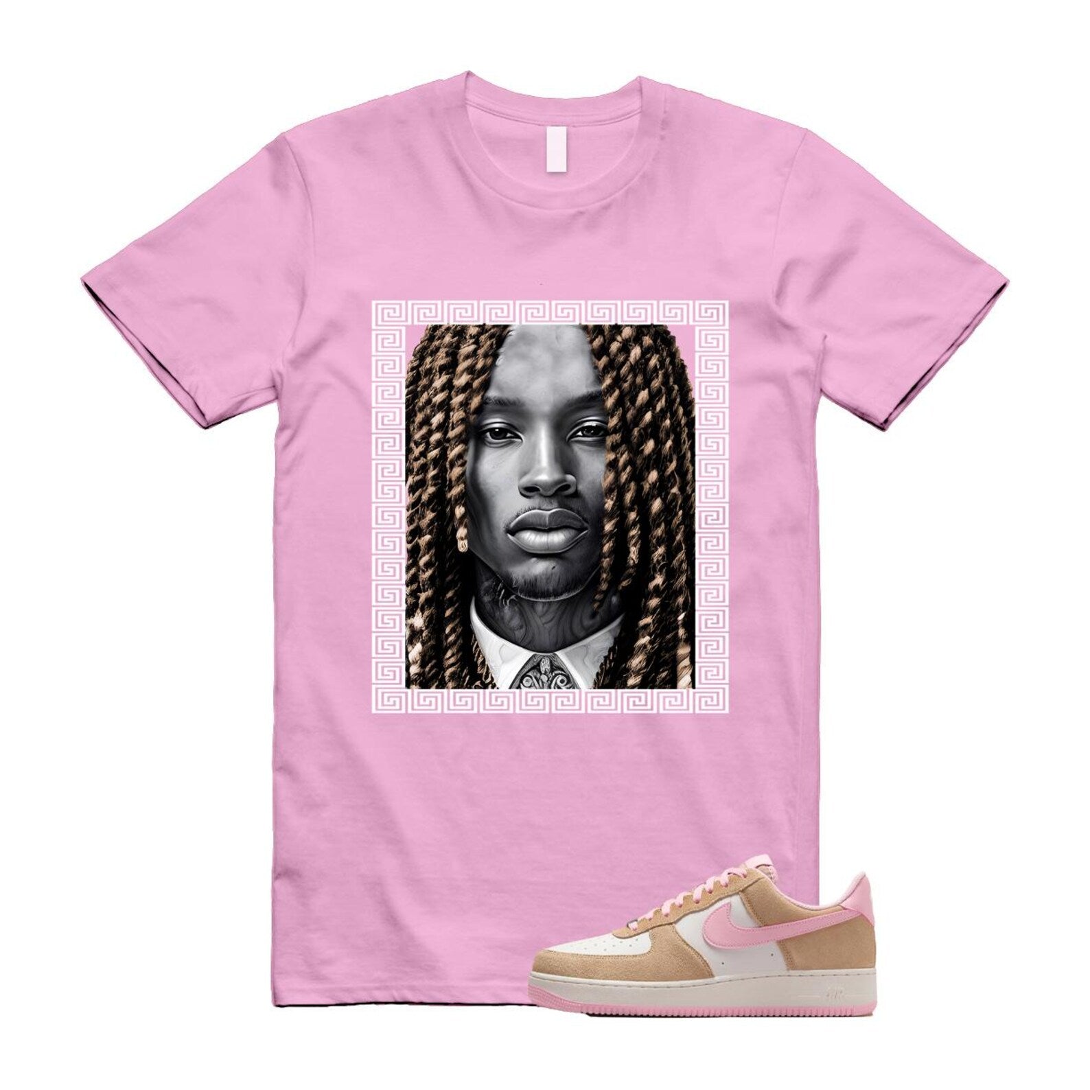 Air Force 1 Rattan Pink Hemp Phantom Medium Soft Low '07 LV8 T Shirt Match VON FQ8714-202 T-Shirt, Sneaker Match Tee