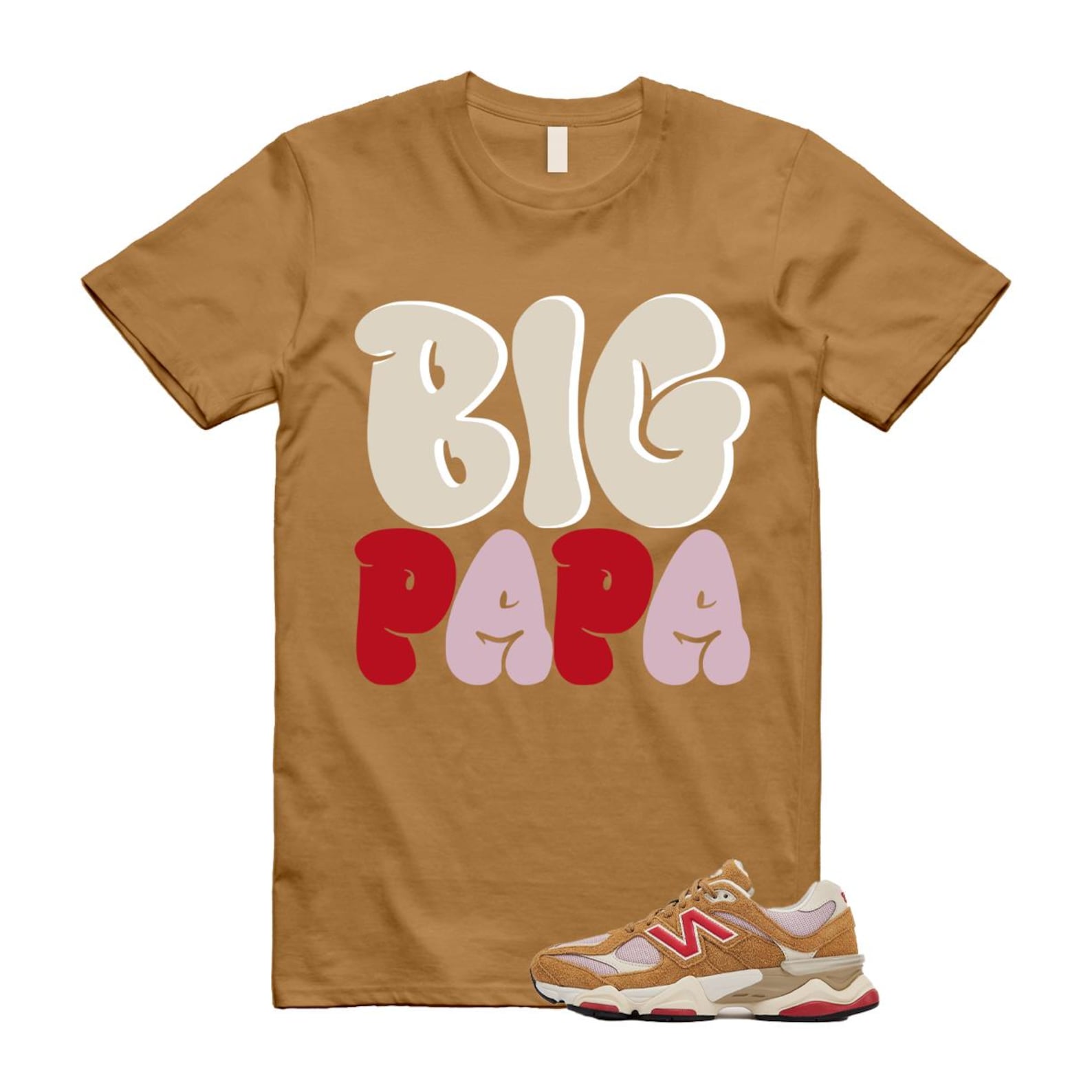 9060 Great Plains True Red Twilight Haze Wheat T Shirt Match PAPA U9060GEA T-Shirt, Sneaker Match Tee