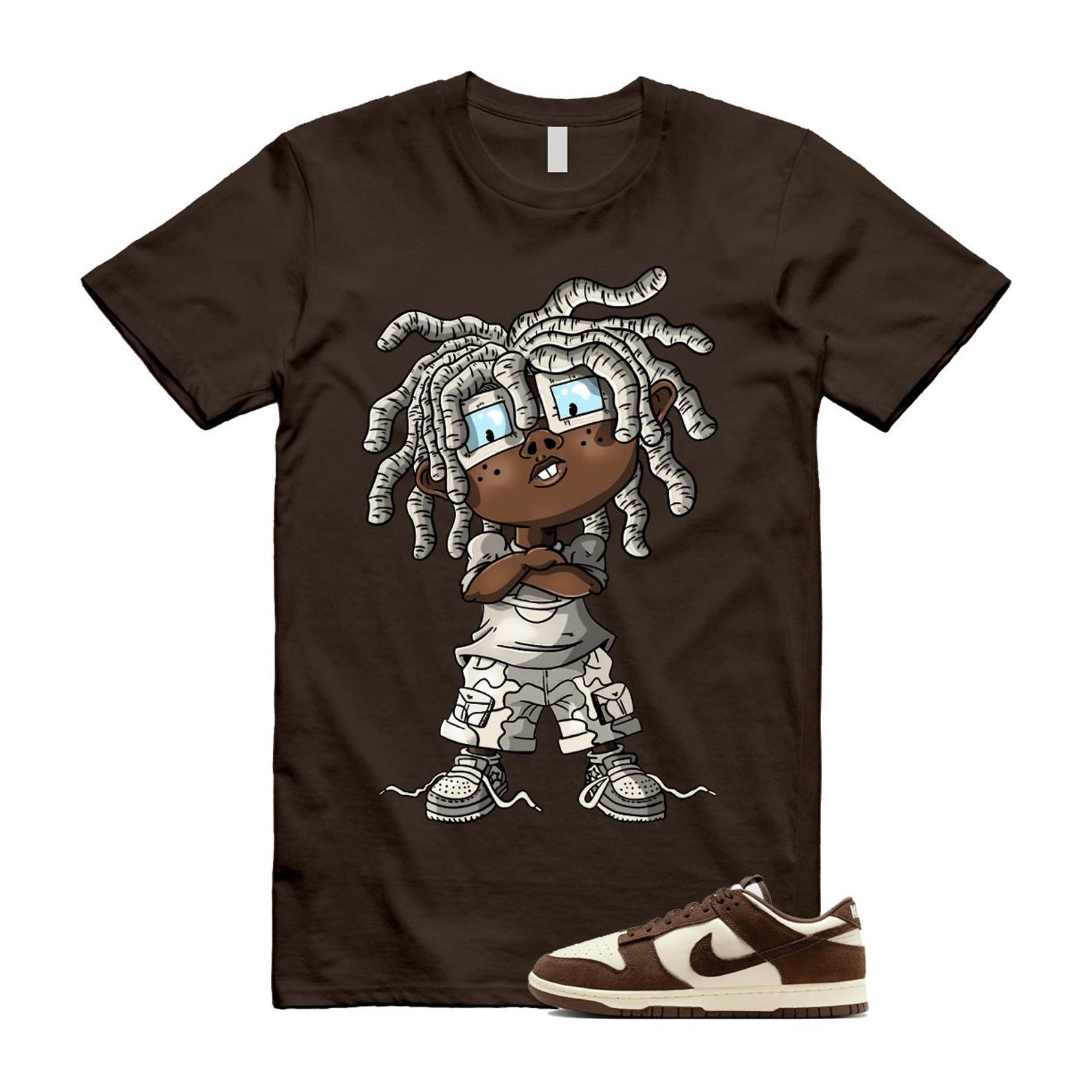 Dunk Baroque Brown Pale Ivory T Shirt Match CHONGO FQ8249-104 T-Shirt, Sneaker Match Tee