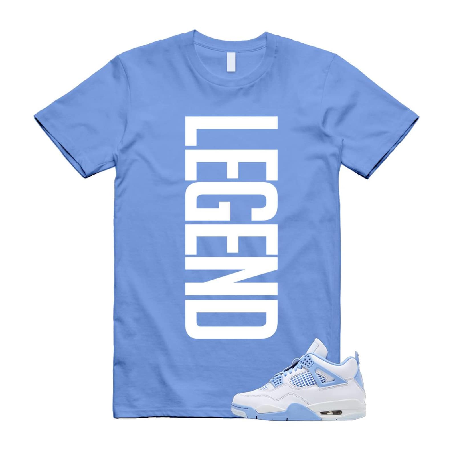 4 Forget Me Not White Aluminum Blue Tint Carolina T Shirt Match LEGEND HV0823-100 T-Shirt, Sneaker Match Tee