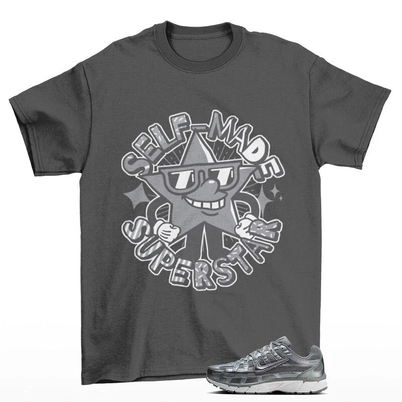 Superstar Sneaker Shirt Grey to Match P-6000 Metallic Cool Grey CD6404-023 T-Shirt, Sneaker Match Tee