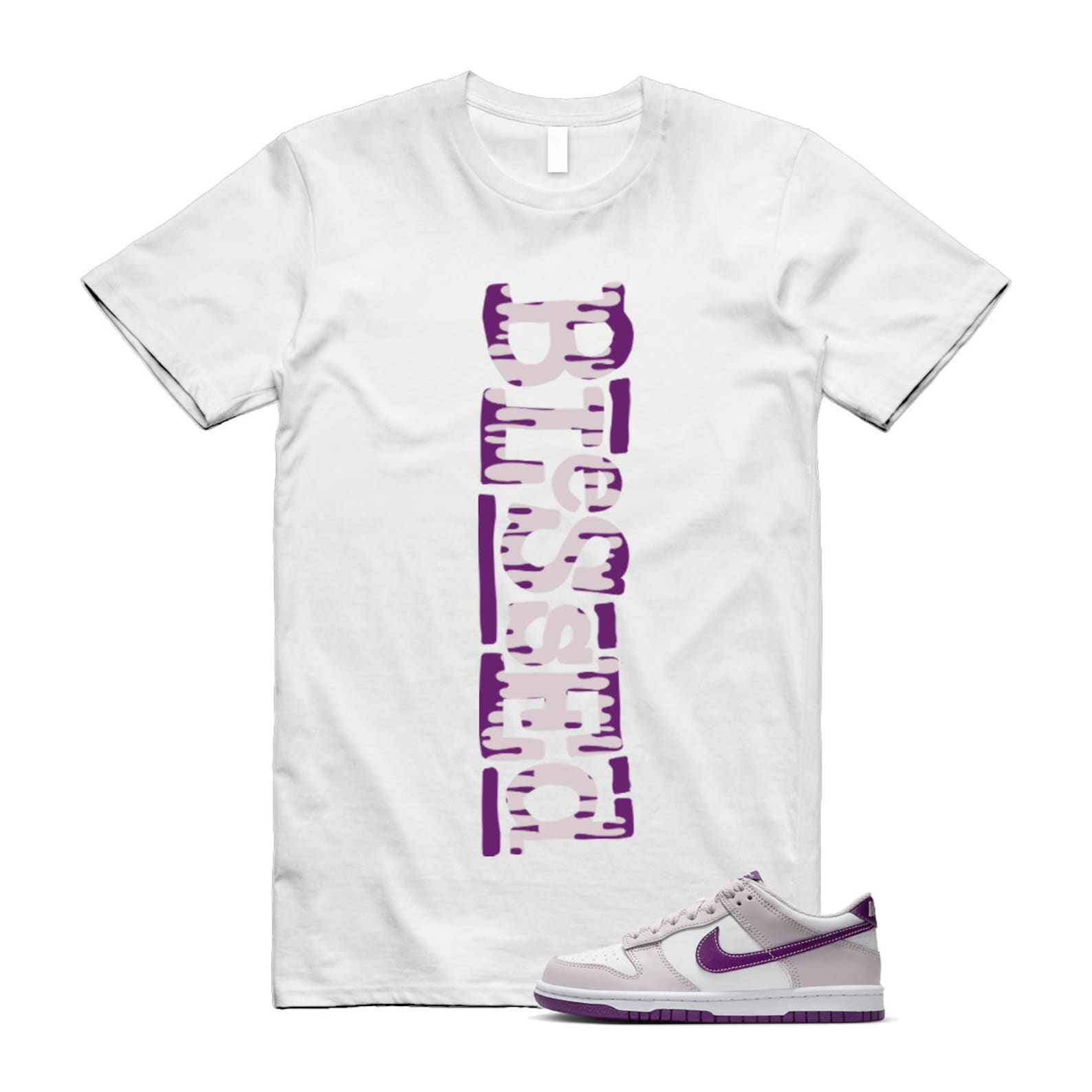 Dunk Platinum Violet Viotech White Low T Shirt Match B2 T-Shirt, Sneaker Match Tee