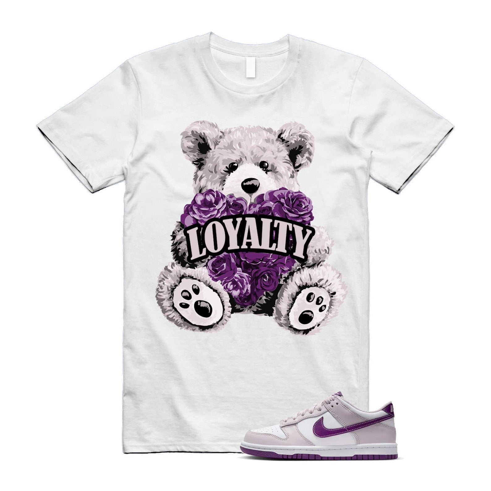 Dunk Platinum Violet Viotech White Low T Shirt Match LYLTY T-Shirt, Sneaker Match Tee