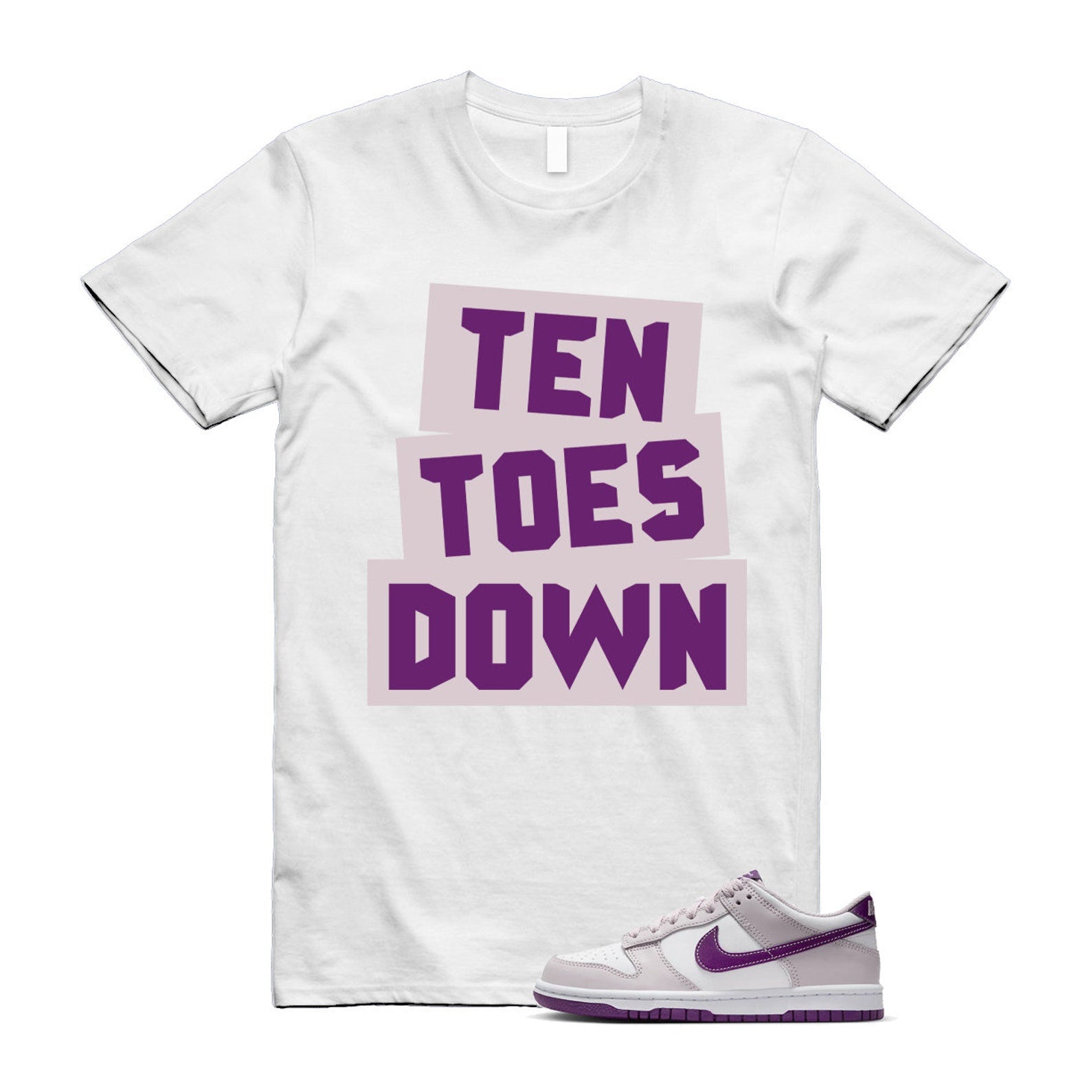 Dunk Platinum Violet Viotech White Low T Shirt Match TTD T-Shirt, Sneaker Match Tee