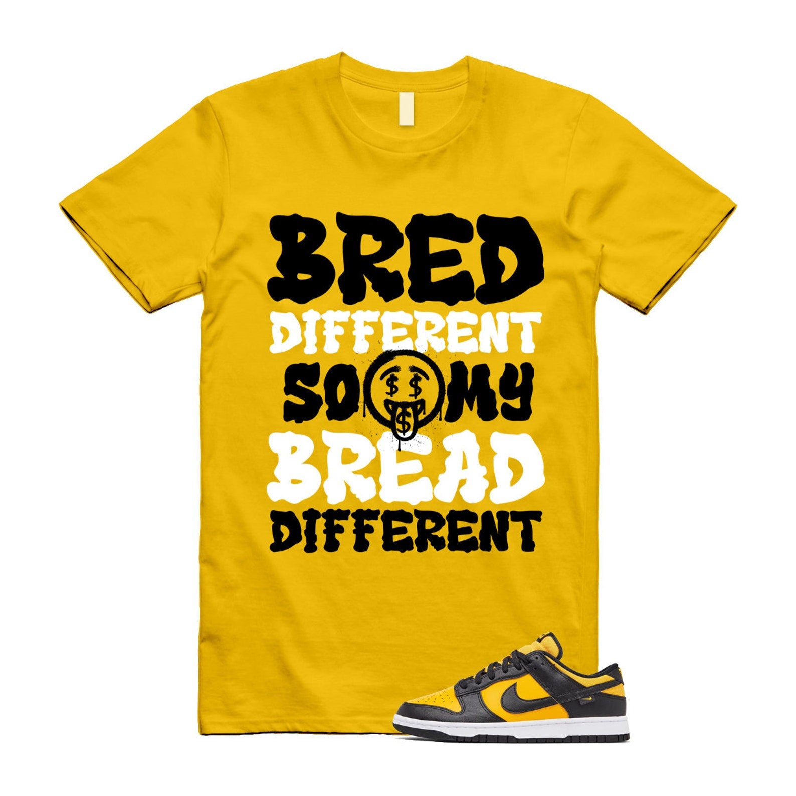 Dunk Reverse Goldenrod University Gold Black White Low T Shirt Match BDBD T-Shirt, Sneaker Match Tee