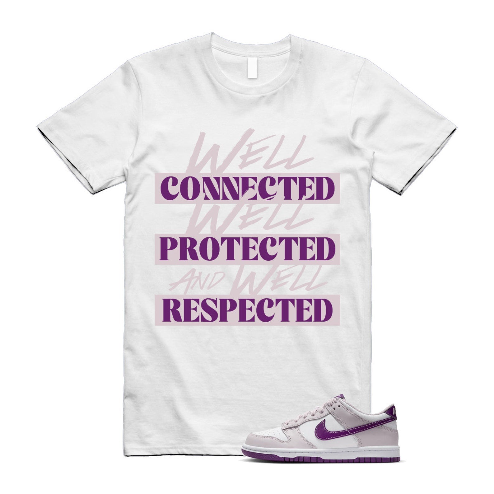 Dunk Platinum Violet Viotech White Low T Shirt Match WELL T-Shirt, Sneaker Match Tee
