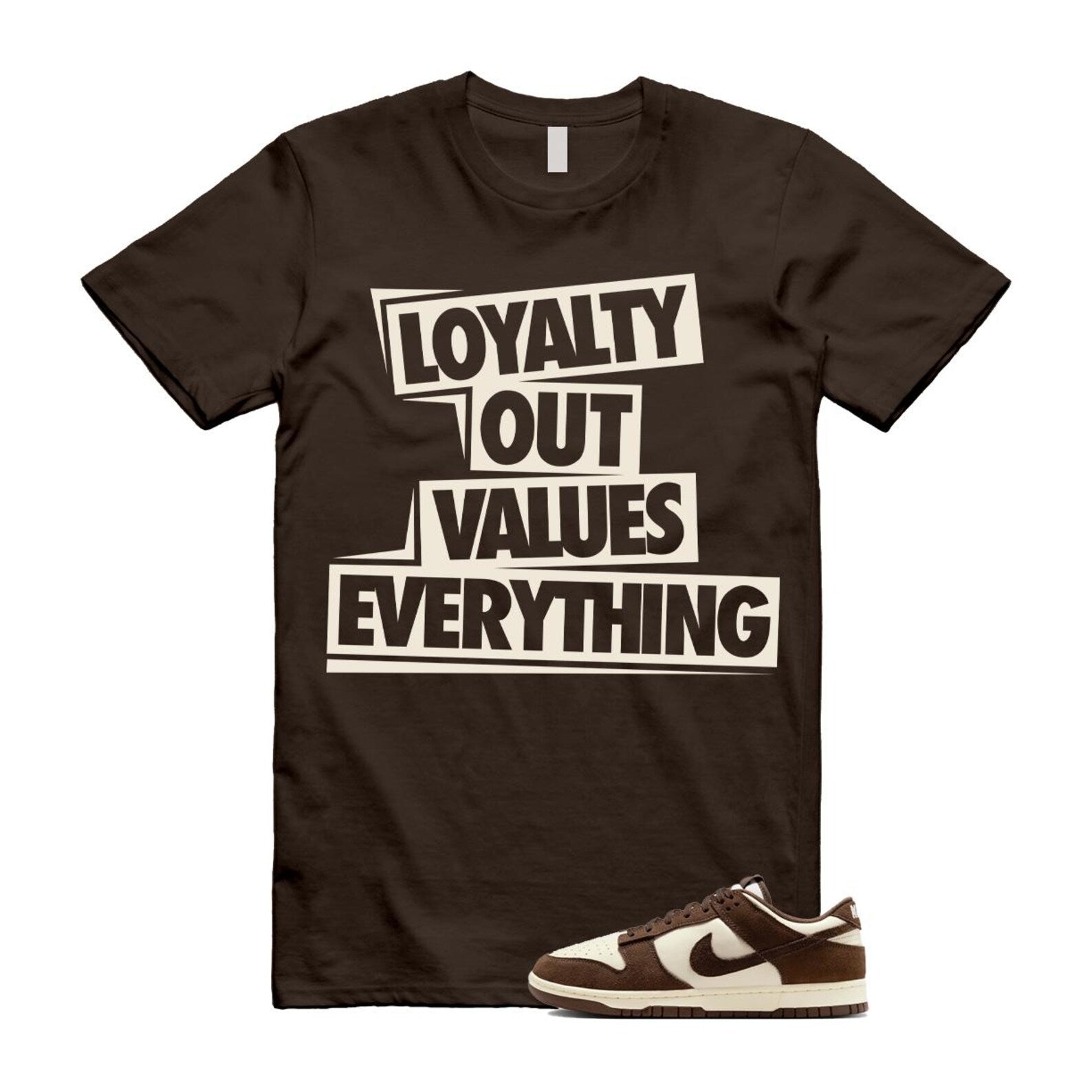 Dunk Baroque Brown Pale Ivory T Shirt Match LOVE FQ8249-104 T-Shirt, Sneaker Match Tee