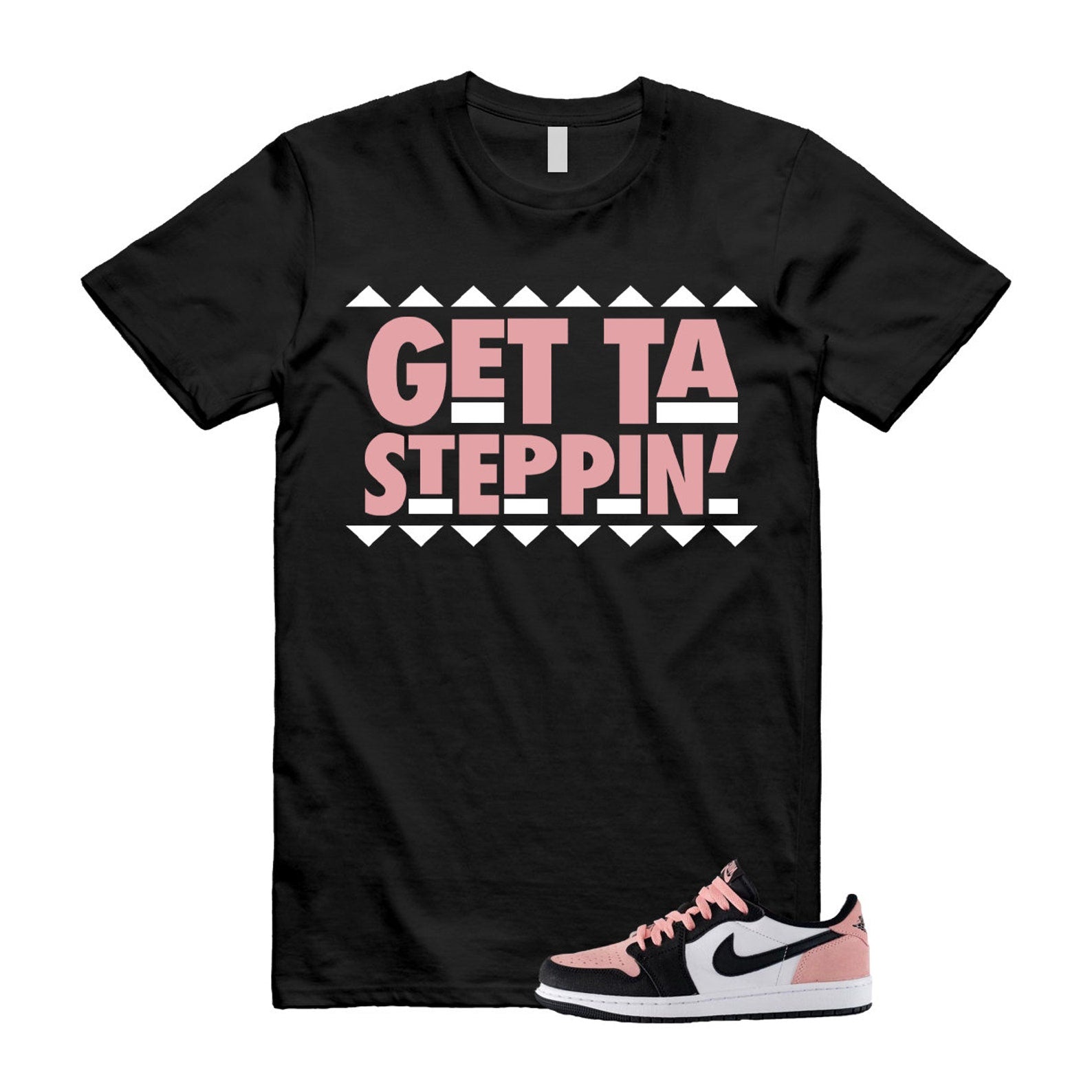 GET T Shirt to match Air J 1 Low OG Bleached Coral Black White Grey Fog T-Shirt, Sneaker Match Tee