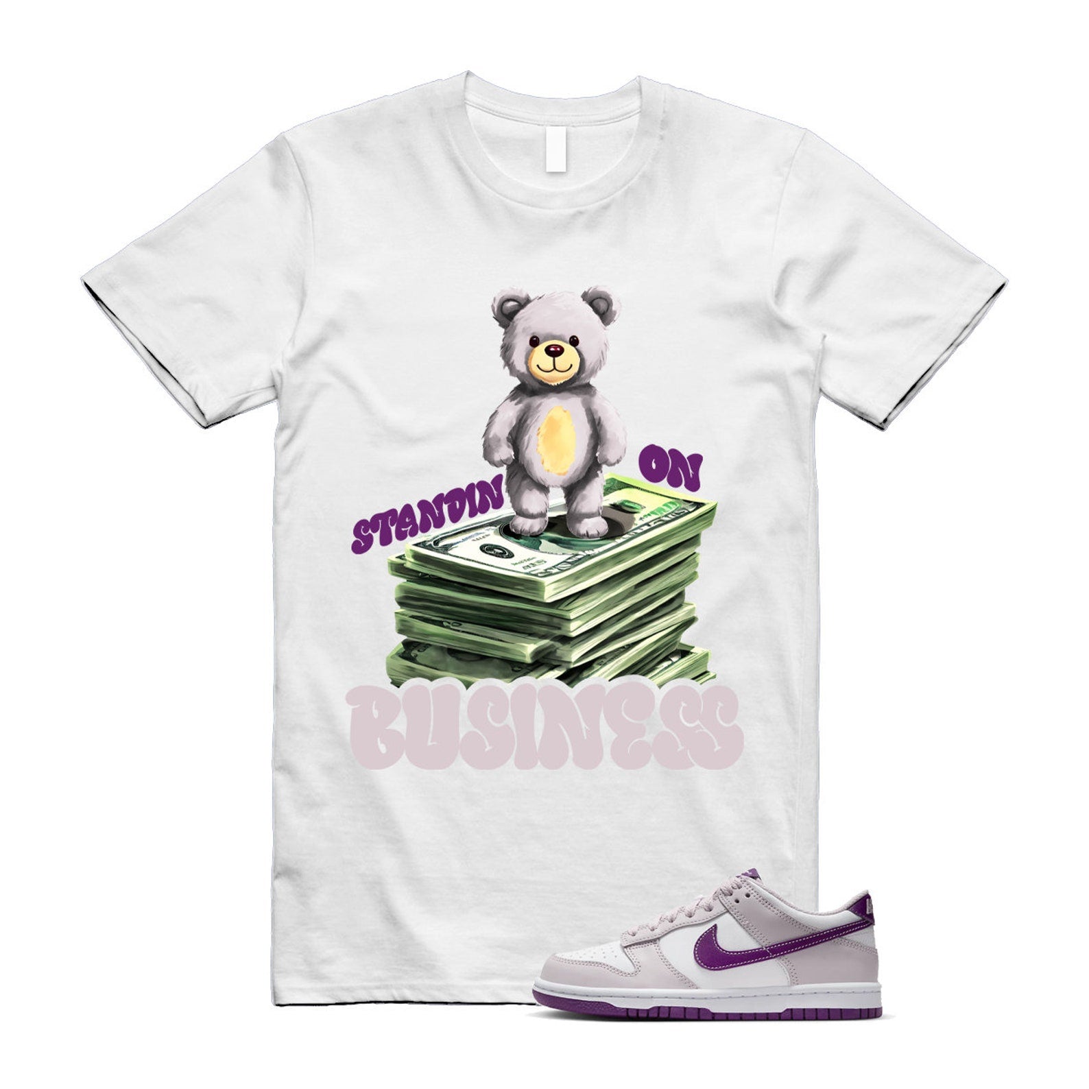 Dunk Platinum Violet Viotech White Low T Shirt Match SB2 T-Shirt, Sneaker Match Tee