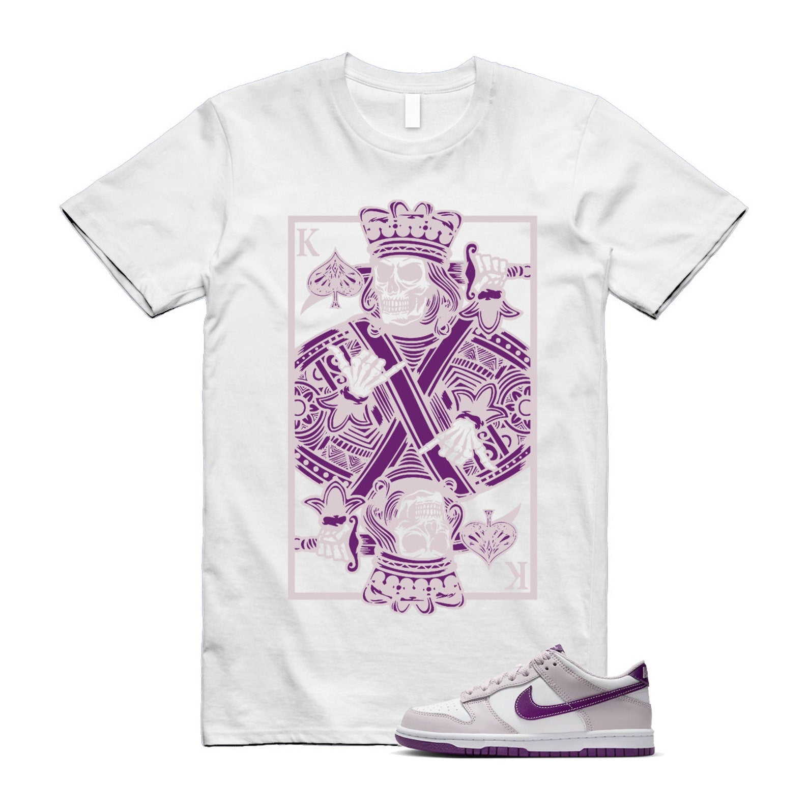 Dunk Platinum Violet Viotech White Low T Shirt Match KC T-Shirt, Sneaker Match Tee