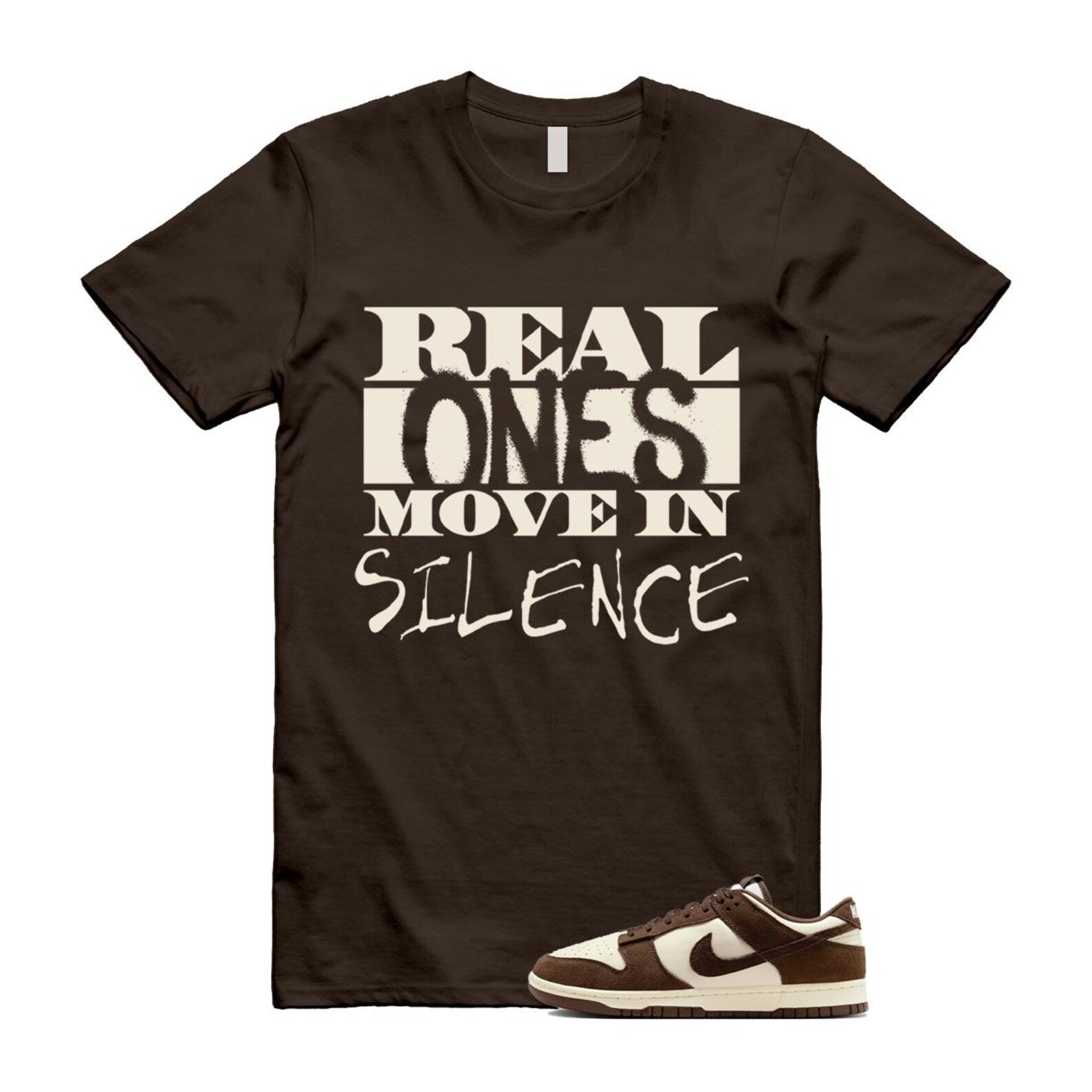 Dunk Baroque Brown Pale Ivory T Shirt Match REAL FQ8249-104 T-Shirt, Sneaker Match Tee