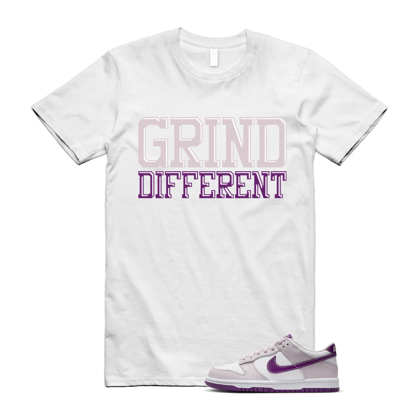 Dunk Platinum Violet Viotech White Low T Shirt Match GRD T-Shirt, Sneaker Match Tee