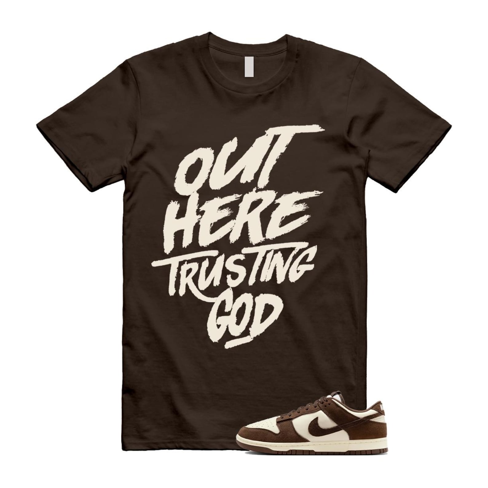Dunk Baroque Brown Pale Ivory T Shirt Match TG FQ8249-104 T-Shirt, Sneaker Match Tee