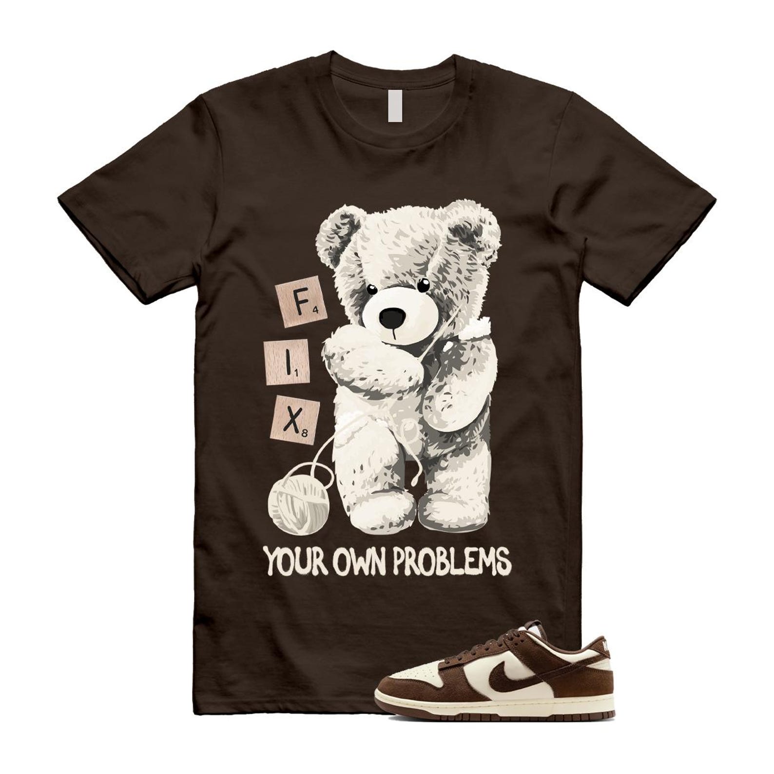 Dunk Baroque Brown Pale Ivory T Shirt Match FIX FQ8249-104 T-Shirt, Sneaker Match Tee