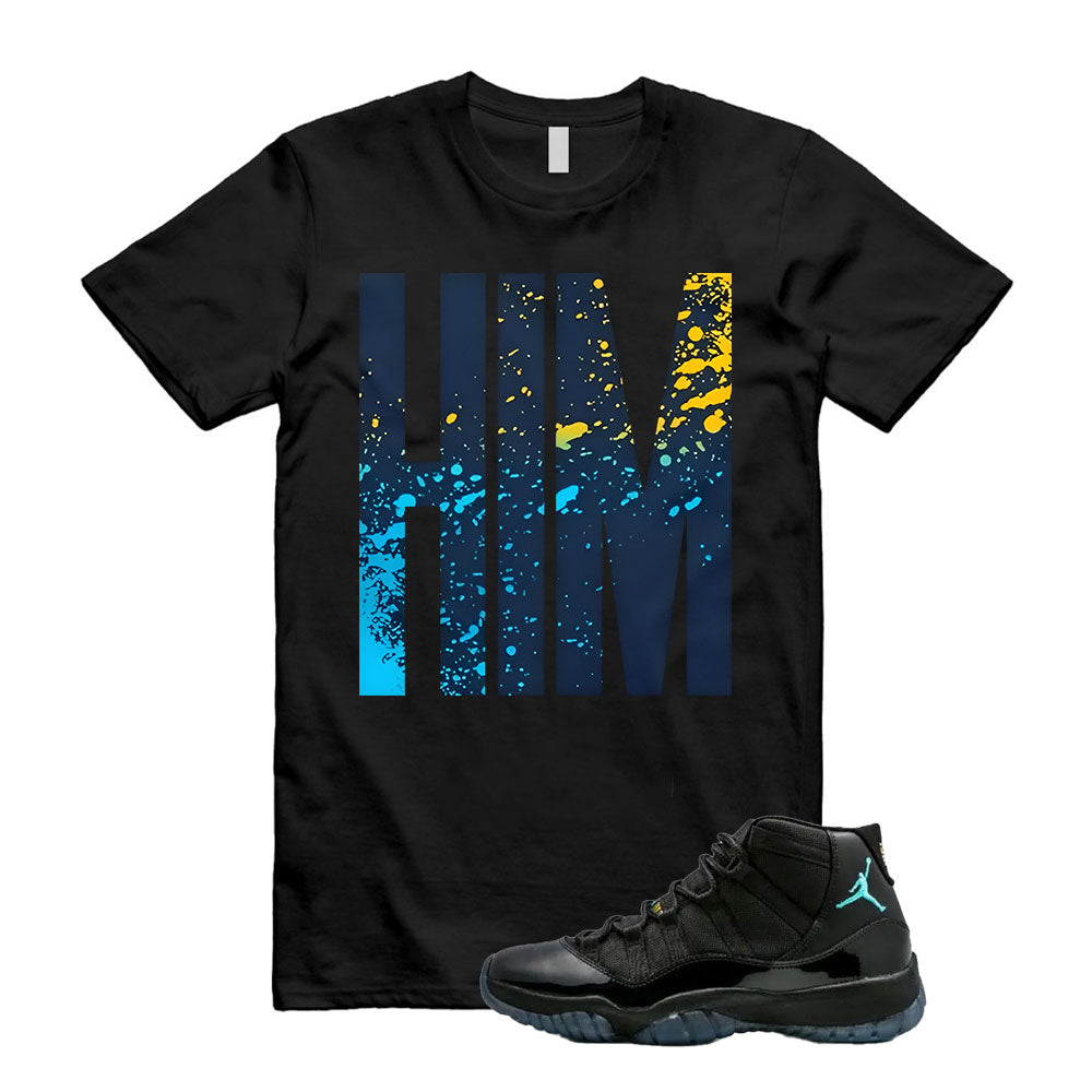 Air Jordan 11 Retro Gamma Blue Shirt to Match HIM Splatter Typography 378037-006 Match Sneaker Tee